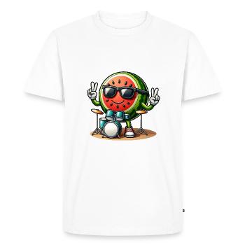 Global - Black without Japan Template - Men's Premium Organic T-Shirt - white - Front - Nico (187cm)