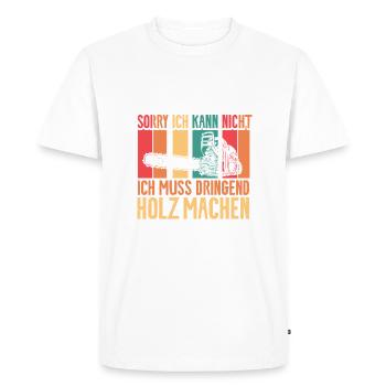Must make wood urgently Forester Men - Men's Premium Organic T-Shirt - white - Front - Nico (187cm)
