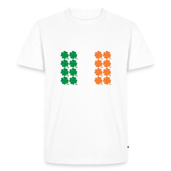 Fête de la Saint-Patrick Irlande Drapeau Clover Cadeau - T-shirt Premium bio Homme - blanc - Devant - Nico (187cm)