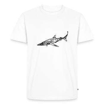 Elegant vintage deep sea shark - Men's Premium Organic T-Shirt - white - Front - Nico (187cm)