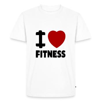 I love Fitness Sport Dumbbell Weight Sports Athletes - Men's Premium Organic T-Shirt - white - Front - Nico (187cm)