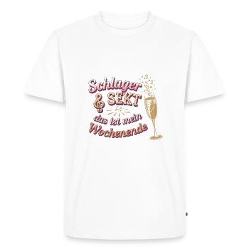 Schlager & Sekt C’est mon week-end - T-shirt Premium bio Homme - blanc - Devant - Nico (187cm)