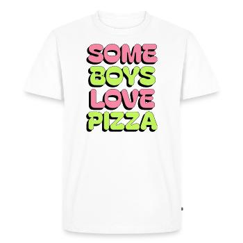 Some Boys Love Pizza - Men's Premium Organic T-Shirt - white - Front - Nico (187cm)