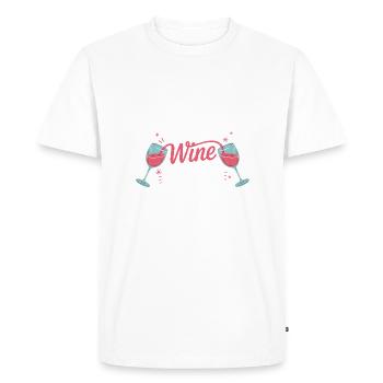 Time to Wine Down – Funny Wine Design - Men's Premium Organic T-Shirt - white - Front - Nico (187cm)