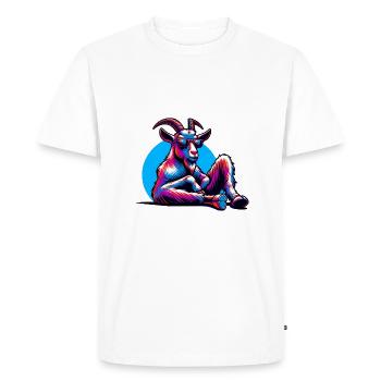 Goats Chilling Funny Animal Lovers Farm - Men's Premium Organic T-Shirt - white - Front - Nico (187cm)