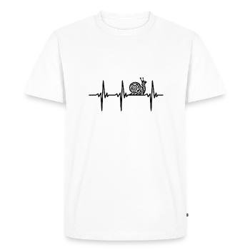 Battement de cœur pour les escargots avec une maison - T-shirt Premium bio Homme - blanc - Devant - Nico (187cm)