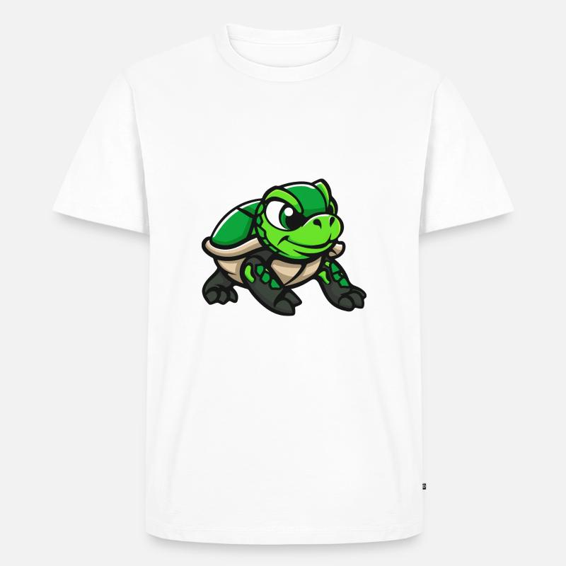 Schildkröte Comic - Männer Premium Bio T-Shirt - Weiß