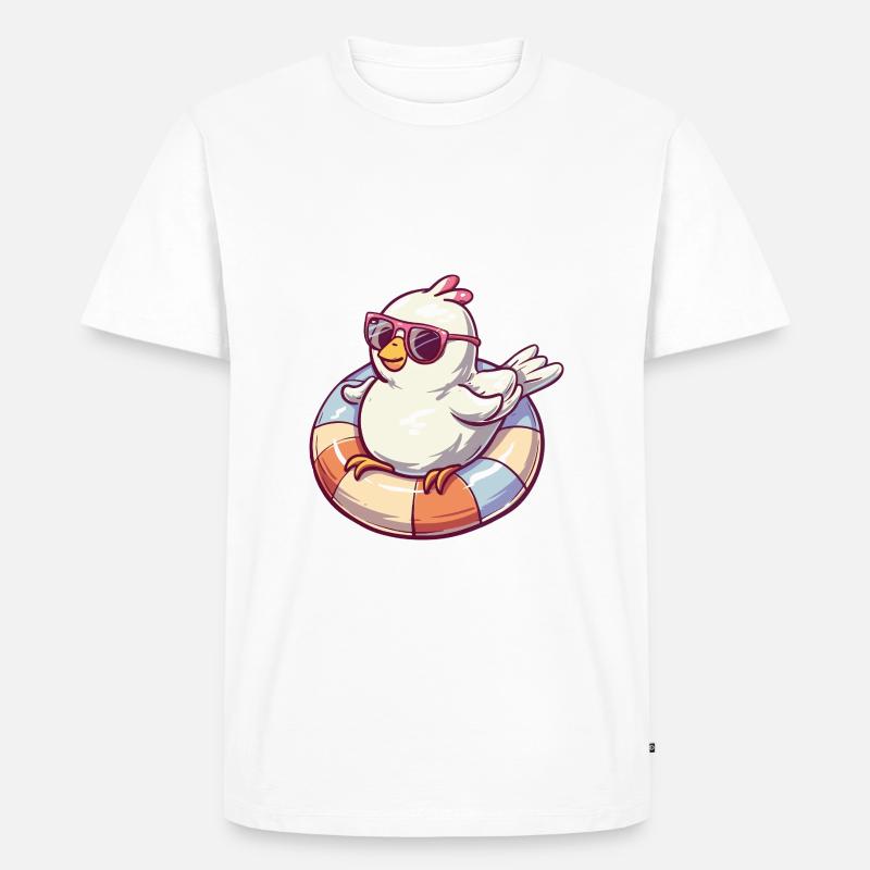 Taube Vogel Comic Cool - Männer Premium Bio T-Shirt - Weiß