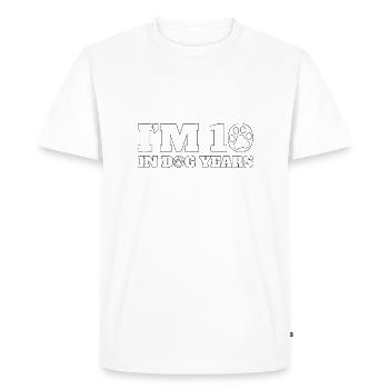 J’ai 10 ans en années de chien - T-shirt Premium bio Homme - blanc - Devant - Nico (187cm)