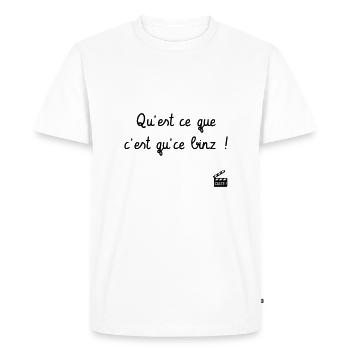 Qu'est ce que c'est qu'ce binz ! Les Visiteurs - T-shirt Premium bio Homme - blanc - Devant - Nico (187cm)