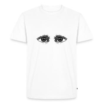 Yeux doux avec des cils - T-shirt Premium bio Homme - blanc - Devant - Nico (187cm)