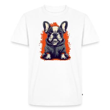Bouledogue Français Chiot Frenchie Chien Chien - T-shirt Premium bio Homme - blanc - Devant - Nico (187cm)