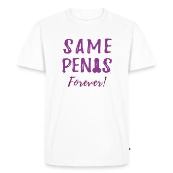 Partie de poule mariée même pénis pour toujours - T-shirt Premium bio Homme - blanc - Devant - Nico (187cm)