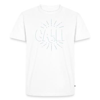 GALLI | Halli Galli | Party Duo | Partnerlook - Männer Premium Bio T-Shirt - Weiß - Vorne - Nico (187cm)