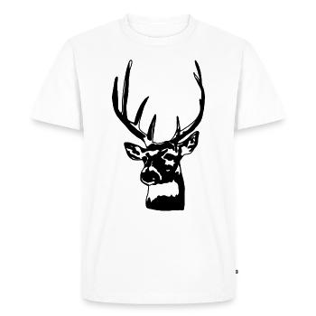 Cerf bois bois chasse - T-shirt Premium bio Homme - blanc - Devant - Nico (187cm)