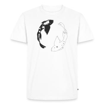 Poisson YinYang Koi - T-shirt Premium bio Homme - blanc - Devant - Nico (187cm)