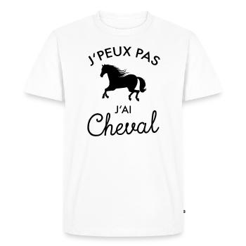 J'Peux Pas J'ai Cheval - T-shirt Premium bio Homme - blanc - Devant - Nico (187cm)