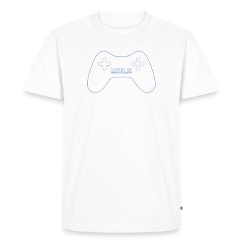 Level 18 Complete Neon Blue GamePad - Men's Premium Organic T-Shirt - white - Front - Nico (187cm)
