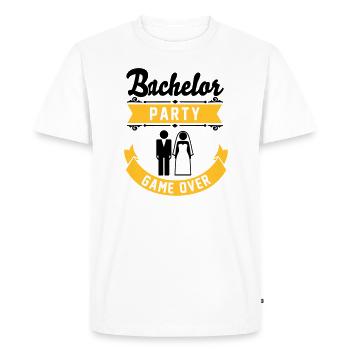 Bachelor Party Game Over - Men's Premium Organic T-Shirt - white - Front - Nico (187cm)