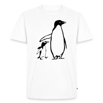 Two penguins father and the baby penguin - Men's Premium Organic T-Shirt - white - Front - Nico (187cm)