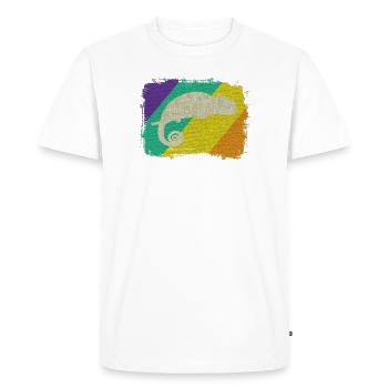 The chameleon, always well camouflaged. - Men's Premium Organic T-Shirt - white - Front - Nico (187cm)
