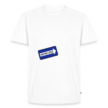 One Way Jesus - Men's Premium Organic T-Shirt - white - Front - Nico (187cm)