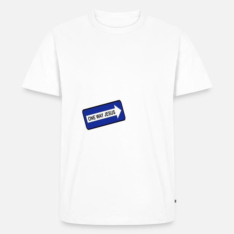One Way Jesus - Männer Premium Bio T-Shirt - Weiß