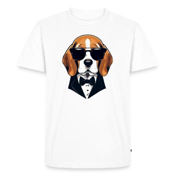 Beagle Le modèle - T-shirt Premium bio Homme - blanc - Devant - Nico (187cm)