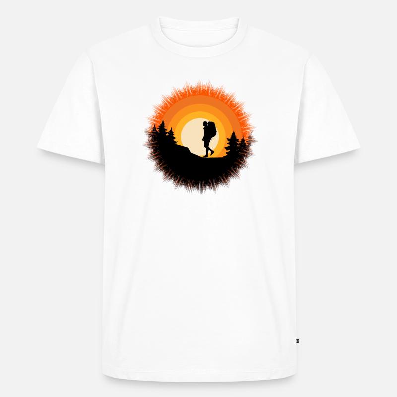 Wanderbekleidung Outdoor Backpacking Camping - Männer Premium Bio T-Shirt - Weiß