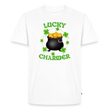 Charmeur chanceux de la Saint-Patrick - T-shirt Premium bio Homme - blanc - Devant - Nico (187cm)