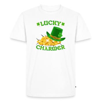 Charmeur chanceux de la Saint-Patrick - T-shirt Premium bio Homme - blanc - Devant - Nico (187cm)