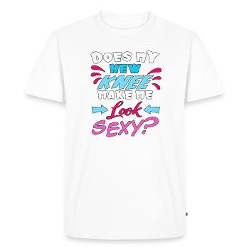 Est-ce que mon nouveau genou me rend sexy ? - T-shirt Premium bio Homme - blanc - Devant - Nico (187cm)