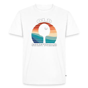 Vieux papillon main Tennis de Table Design - T-shirt Premium bio Homme - blanc - Devant - Nico (187cm)