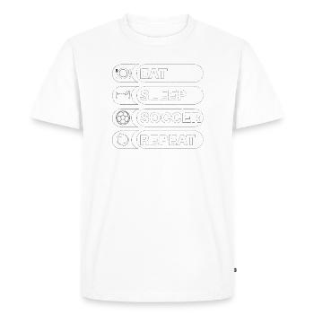 Eat Sleep Soccer Repeat - Soccer Player - Men's Premium Organic T-Shirt - white - Front - Nico (187cm)