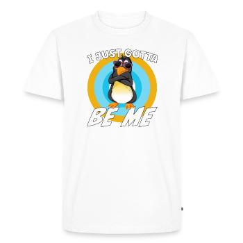 Je dois juste être moi, Pingouin - T-shirt Premium bio Homme - blanc - Devant - Nico (187cm)