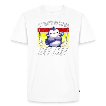 Je dois juste être moi, Pingouin - T-shirt Premium bio Homme - blanc - Devant - Nico (187cm)