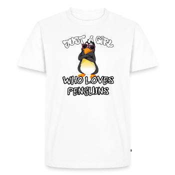 Just a girl who loves Penguins - Men's Premium Organic T-Shirt - white - Front - Nico (187cm)