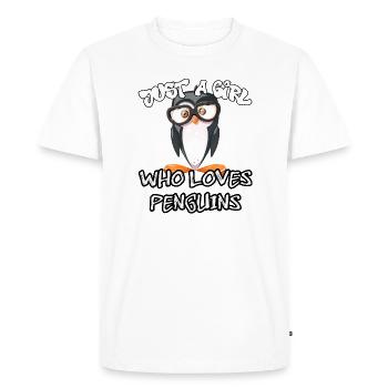 Just a girl who loves Penguins - Men's Premium Organic T-Shirt - white - Front - Nico (187cm)