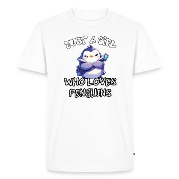 Just a girl who loves Penguins - Men's Premium Organic T-Shirt - white - Front - Nico (187cm)