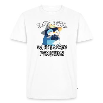 Just a girl who loves Penguins - Men's Premium Organic T-Shirt - white - Front - Nico (187cm)