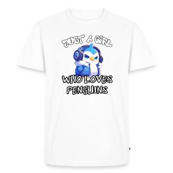 Just a girl who loves Penguins - Men's Premium Organic T-Shirt - white - Front - Nico (187cm)