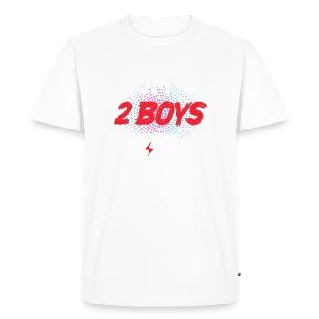 Maman de 2 garçons - T-shirt Premium bio Homme - blanc - Devant - Nico (187cm)