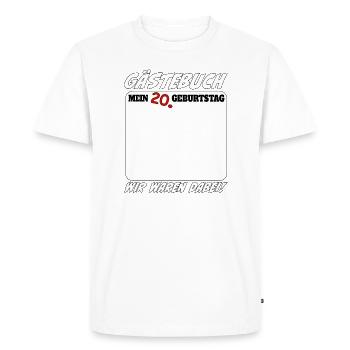 Livre d’or 20 ans drôle - T-shirt Premium bio Homme - blanc - Devant - Nico (187cm)