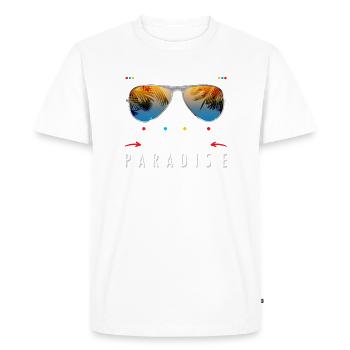 Nous sommes en pause estivale - T-shirt Premium bio Homme - blanc - Devant - Nico (187cm)