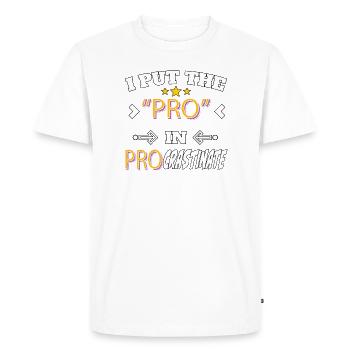 J’ai mis le pro en procrastination - T-shirt Premium bio Homme - blanc - Devant - Nico (187cm)