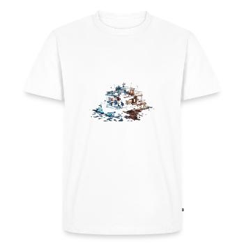 Life is better on a houseboat - Men's Premium Organic T-Shirt - white - Front - Nico (187cm)