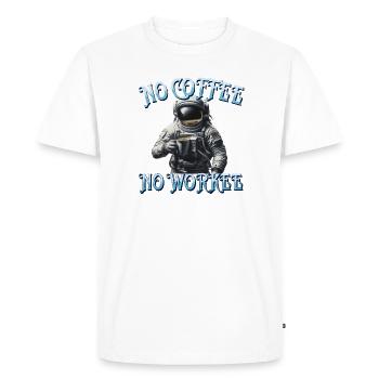 No Coffee No Workee Working Without Coffee Bean - Men's Premium Organic T-Shirt - white - Front - Nico (187cm)