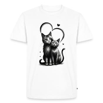 Amour des chats - T-shirt Premium bio Homme - blanc - Devant - Nico (187cm)