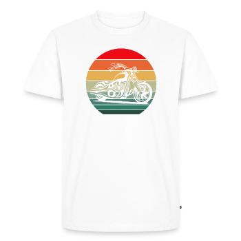 Moto vélo moto vintage design rétro - T-shirt Premium bio Homme - blanc - Devant - Nico (187cm)