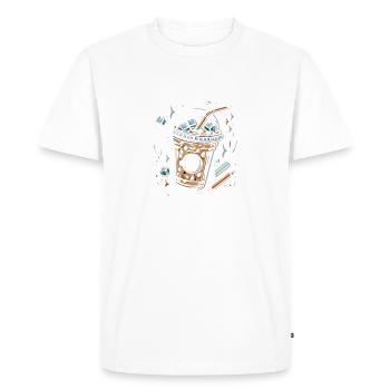 Le café est ma religion - T-shirt Premium bio Homme - blanc - Devant - Nico (187cm)